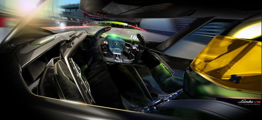 Интерьер Lamborghini Lambo V12 Vision Gran Turismo 2019 года  (фото 9 из 17)